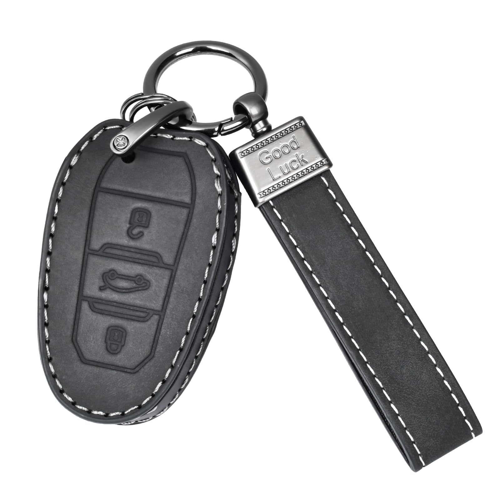 

[OFFCURVE] Peugeot Smart Key Case Key Cover Anti-Scratch Key Holder Stylish Good Touch Luxury чёрный
