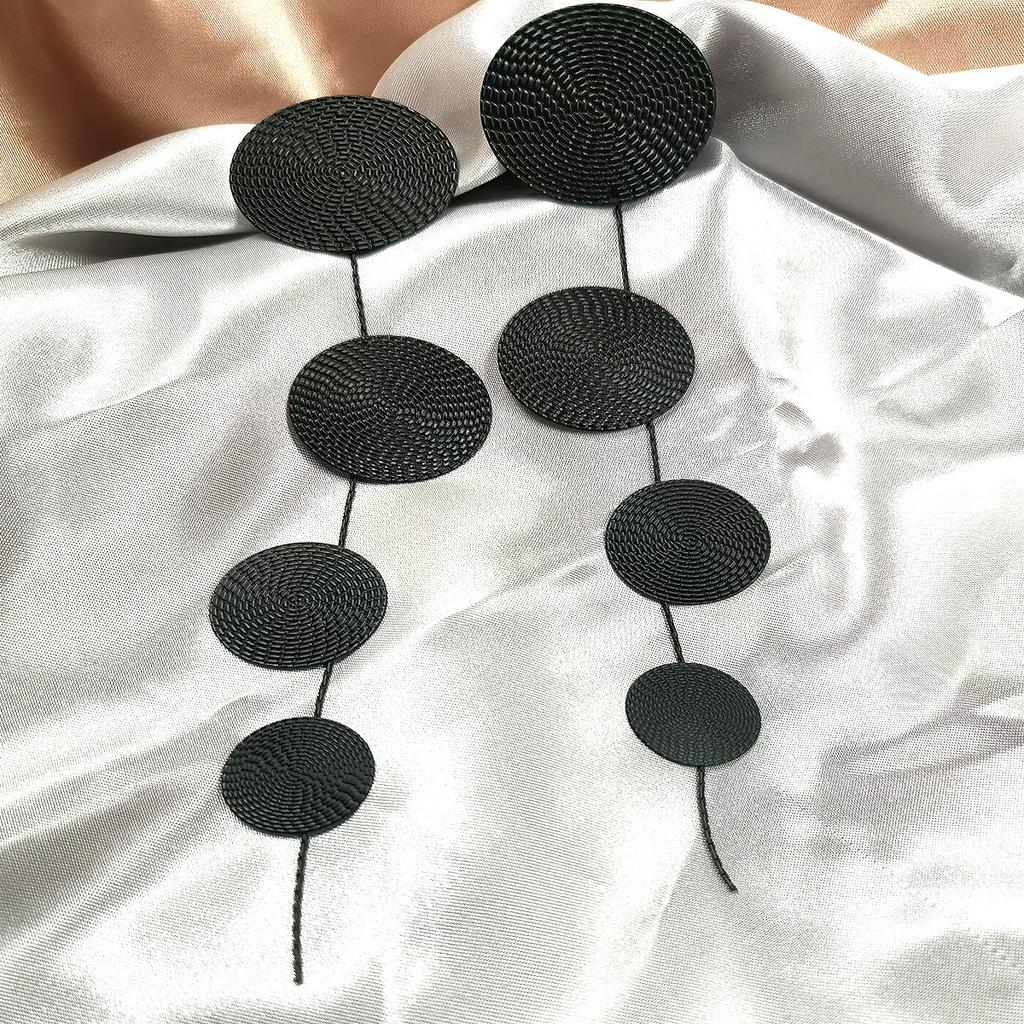 Leopard Print Earrings For Women, Gold Charm Exaggerate Jewelry Wild Western Cowboy Style Long Circle  Gift