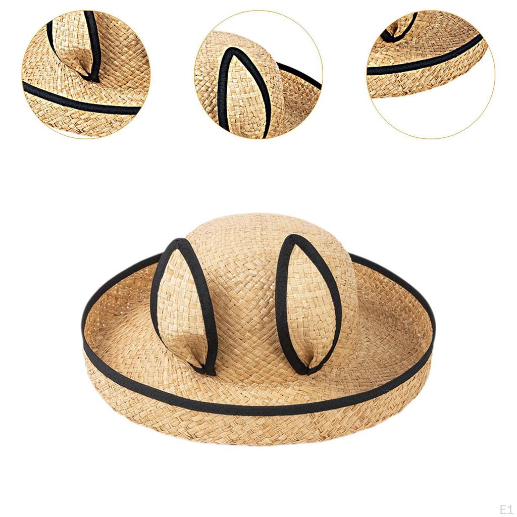 Straws Hat Comfortable Cap Brim for Wedding Short Trips Party Beach Holidays