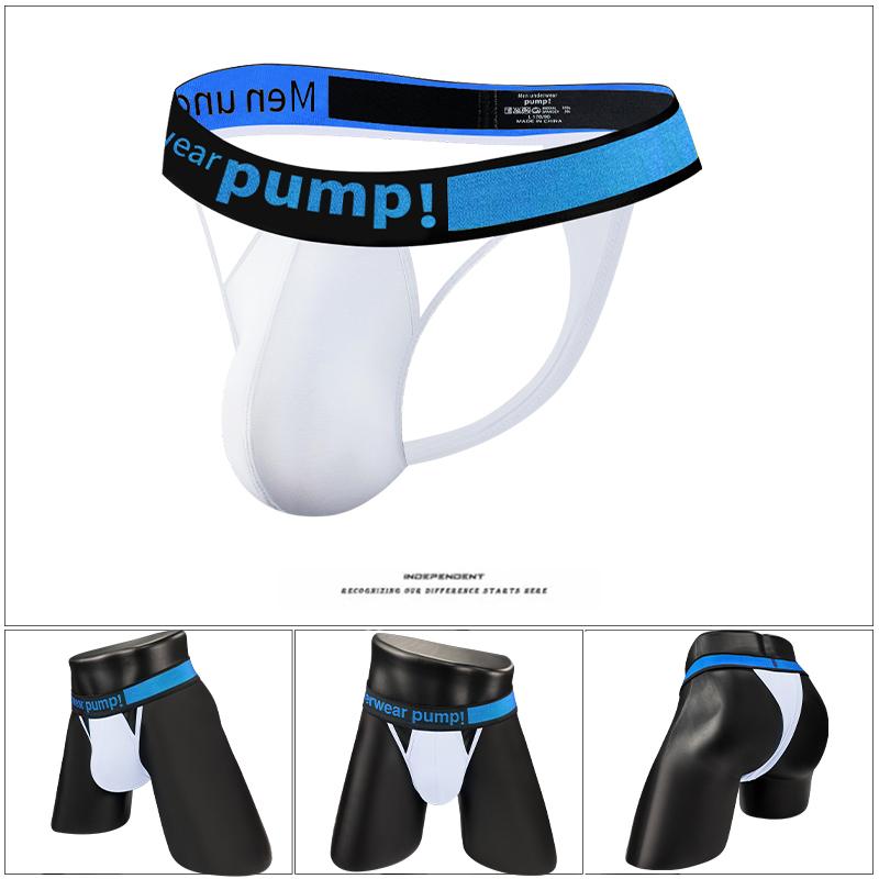 Men Sexy Briefs Big Pouch Cuecas Jockstrap T-Back Thongs Gay Tangas Mens Bikini Brief Fast Dry As Underwear Hollow Out Swimwear
