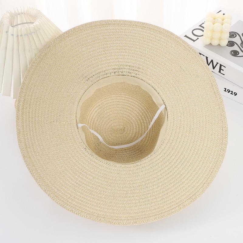 Summer Female Bow Streamer Sun Hat Seaside Beach Vacation Sun Hat Foldable Big Brim Sun Hat Straw Hat