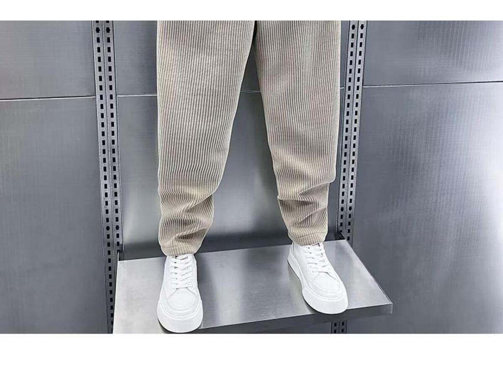 Herren Herbst/Winter Plus Samt Haremshose, Elastischer Bund, Unifarben, Trendiger Stichmanschette, Lässige Sportbekleidung