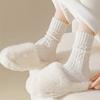 6 Pairs Of Winter Plush Thick Midsole Women's Warm And Thermal Storage Comfortable Soft Diamond Coffee Casual Outdoor Socks