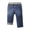 Miki House 10-3205-490 Pants, Long Pants, Denim, Hickory, Logo, Simple, Boys, Girls, Baby, Kids, Children's Clothing, Indigo Blue, 130