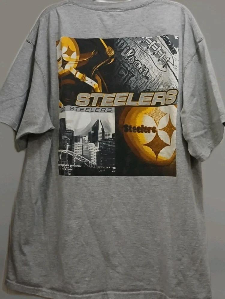 

Vintage Pittsburgh Steelers T Shirt 2XL Y2K Double Sided NFL Football Tee XL