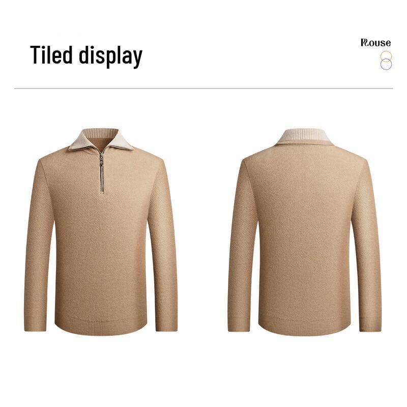 Men's Winter Half-Zip Pineapple Knit Wool Sweater