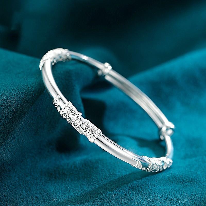 

Браслет из чистого серебра S999 с медным покрытием, браслет из чистого серебра с ощущением павлина, женский браслет, браслет из твердого серебра