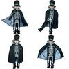 Kids Boy Skeleton Skull Ghost Cloak Halloween Cosplay Party Outfit Costume