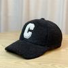 New Hat Women's Autumn and Winter C Letter Lamb Wool Warm Baseball Cap Korean Style Casual Peaked Cap for Women Outdoor Travel