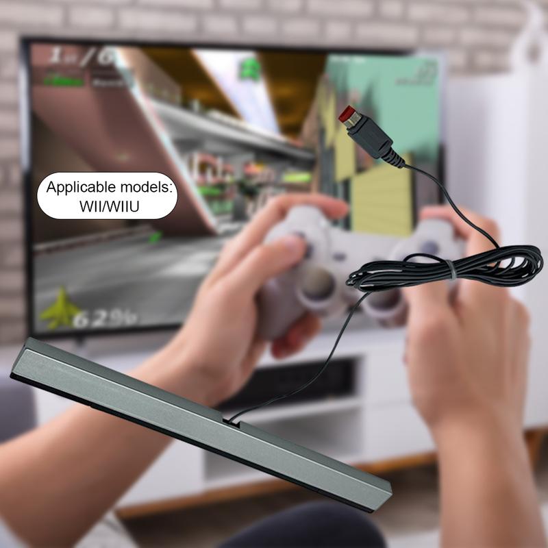 Kabelgebundener Bewegungssensor-Empfänger mit Verlängerungskabel Videospiel-Sensorleiste Kabelgebundene Bewegungssensor-Leiste für Nintendo Wii Wii U Konsole