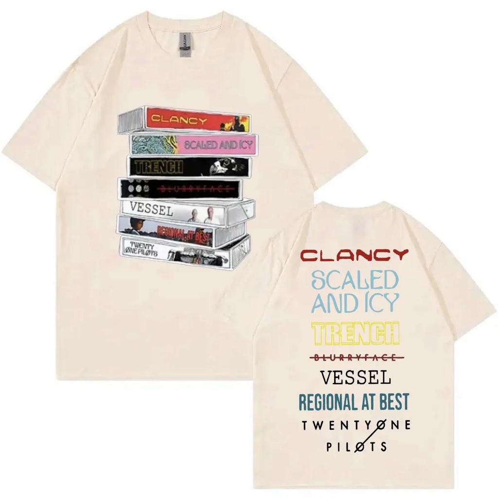 Rockband Twenty One Pilots Album Grafik T-Shirt Herren Damen Trend Hip Hop Retro T-Shirt Lässig Mode Kurzarm T-Shirts