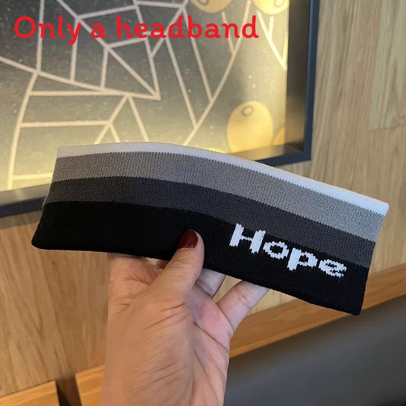 

Unisex Striped Knit Wide Headband For Running And Fitness Breathable Sweat Absorbing Headgear чёрный