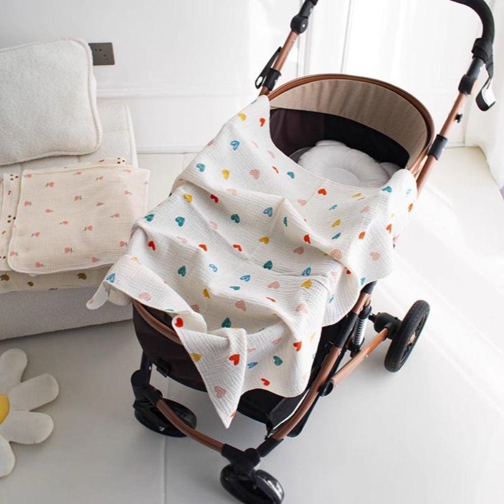 Soft Cotton Newborn Wrap Blanket Double-Layered Baby Quilt Cute Baby Swaddle Blanket For Newborn