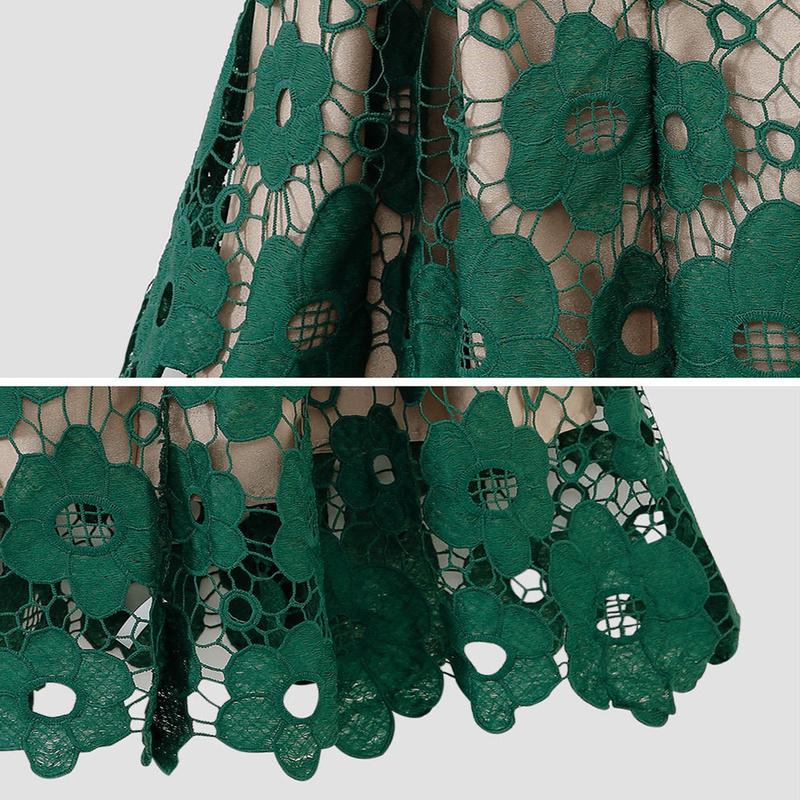 2022 Women Elegant Fashion Flower Embroidery Hollow Out Lace Skirts Womens Casual Sexy Skirt Party Black Skirt