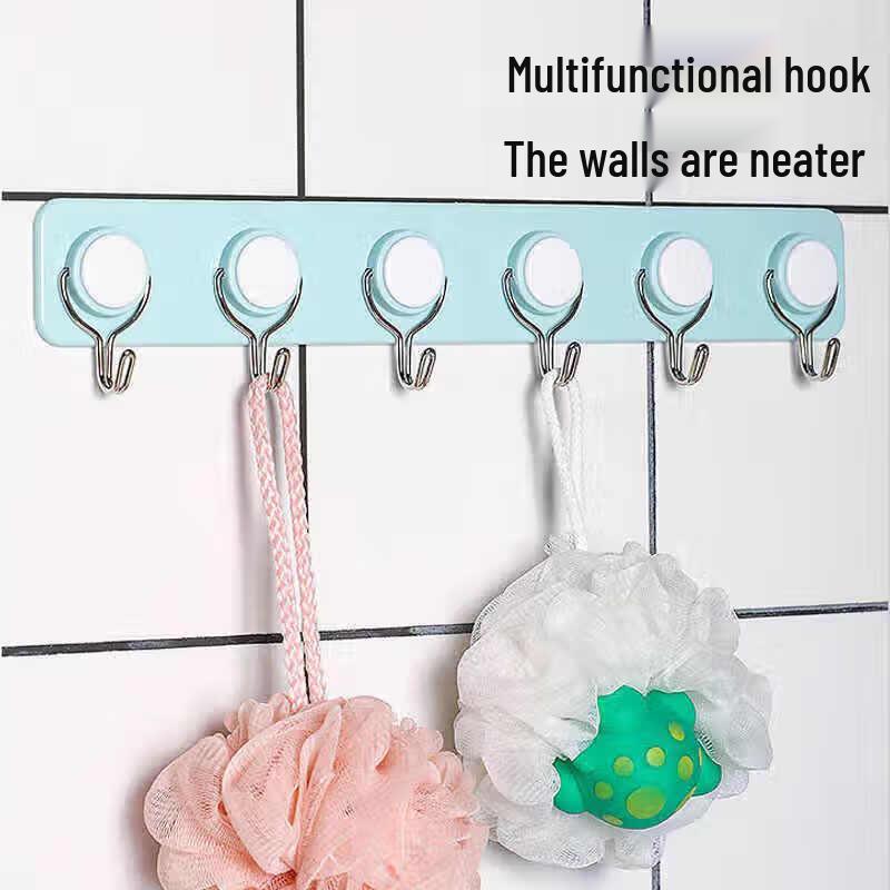 CHAHUA Adhesive 6-Hook Wall Rack