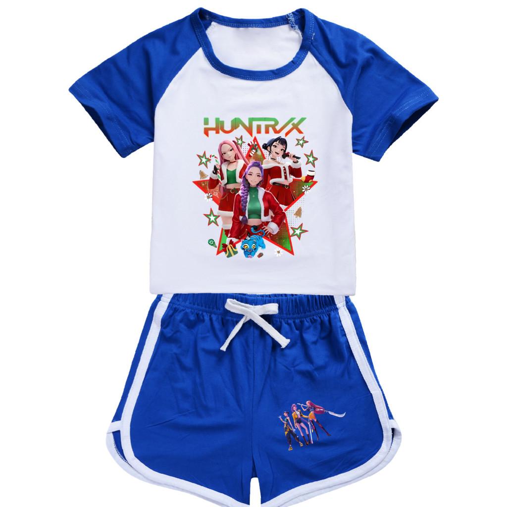 5182 Kids Girls Christmas POP Rumi Zoey Mira Print T-shirt Shorts Sport Tracksuit Clothes Set