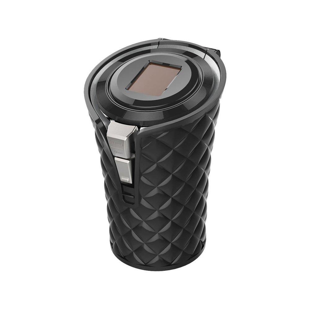 Seiko Sangyo Solar Quilt Ash Black Ashtray Drink Holder Shape with LED for Easy Ash Disposal (EXEA) ED-214,