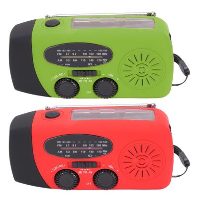 Emergency Hand Crank Radio with 3 LED Flashlight AM FM NOAA Portable Weather Radio Solar Powered Rec