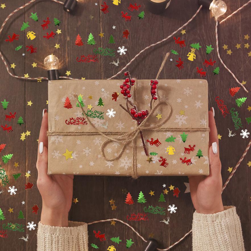 15g/bag Christmas Sequin Confetti Xmas Tree Snowflake Table Confetti 2024 Christmas Party Decoration for Home 2025 New Year Gift