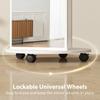2-in-1 Full Length Mirror with Storage Shelves, Floor Mirror with 4 Wheels, Coat Rack, Hooks, White