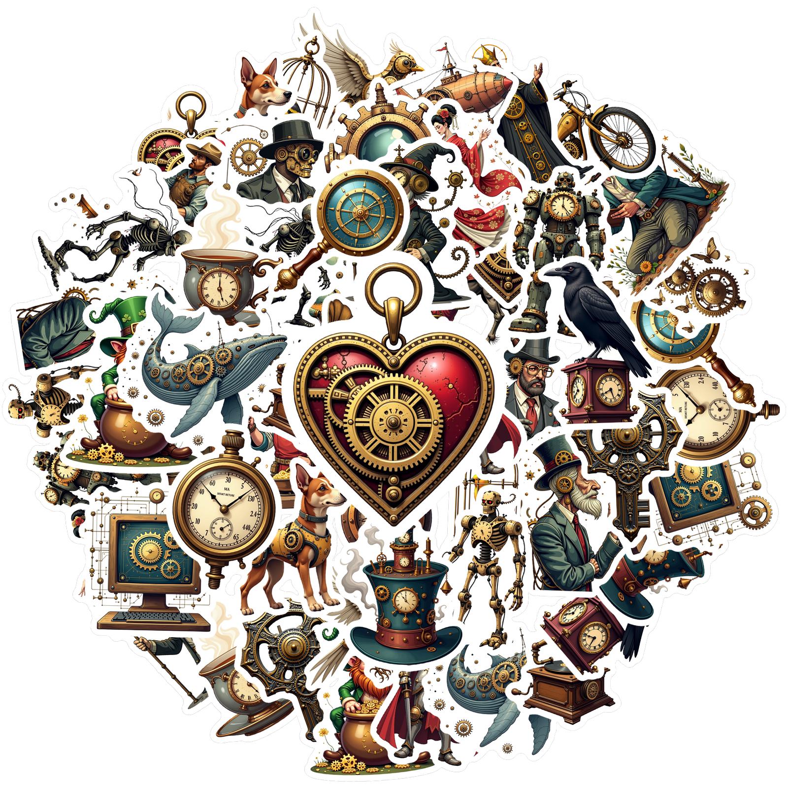 35pcs-100pcs Steampunk Stickers Ornate Stationery Stickers DIY Stickers For Notebook Luggage Mobile Phone Cup DIY Phone Laptop