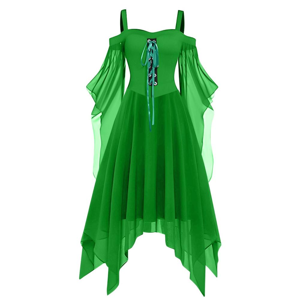 thumbnail image 2 of SMihono Women's Off Shoulder Long Dress Solid High Low Hem Chiffon Maxi Dress Summer Party Vacation Sexy Dresses Blue L 2 of 13