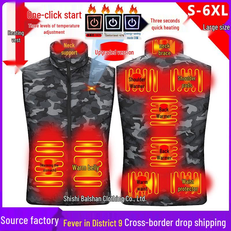 Unisex Winter Smart Heating Vest - Constant Temperature Electric Heated Cotton Jacket