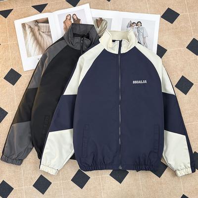 Hip Hop Varsity Jacket Men High Street Patchwork Color Black Windbreaker Coats Women Spring Autumn Thin Fashion College Jackets