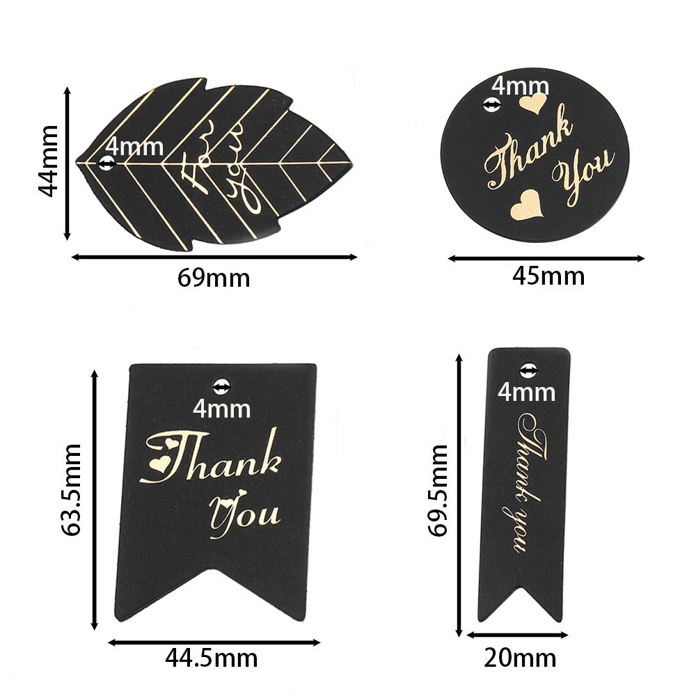 50pcs/Lot Stamping Thank You Paper Card Tags Jewelry Hang Tag Black White Paper Cards Jewelry Accessories Price Label Wholesale