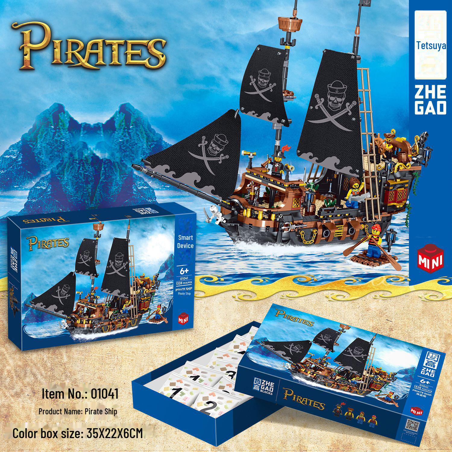 

Zhegao Мини Пиратский Корабль Конструктор Игрушка для Детей - Интеллектуальная Сборка для Мальчиков и Девочек.