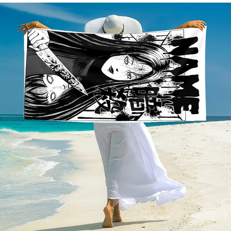 Personalized Customized Proof Beach Towel with Tomie Kawakami Pattern - Soft, Absorbent,quick-drying,perfect Swimming,camping&bathing