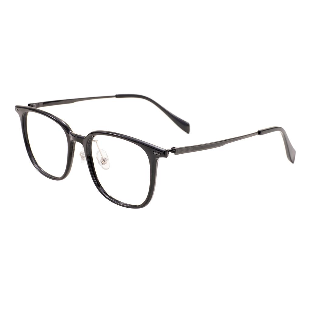 Stylish Men And Women Square Full Rim Transparent TR90 Frame With Titanium Temples Glasses Frame For Optical Prescription Lenses