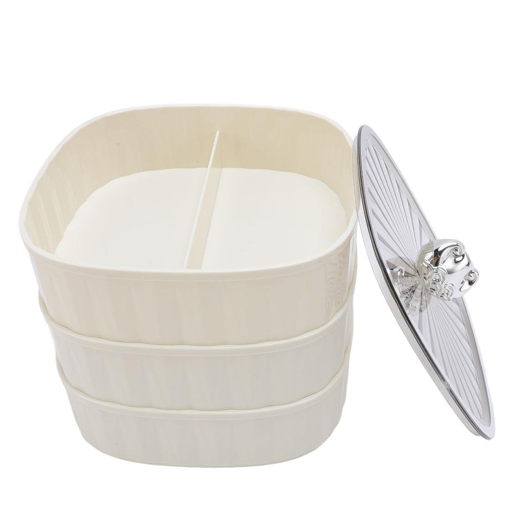Dry Fruit Tray 3 Layer Multi Compartments Divided Serving Tray Storage Container for Stud Earrings Rings Necklaces Nuts