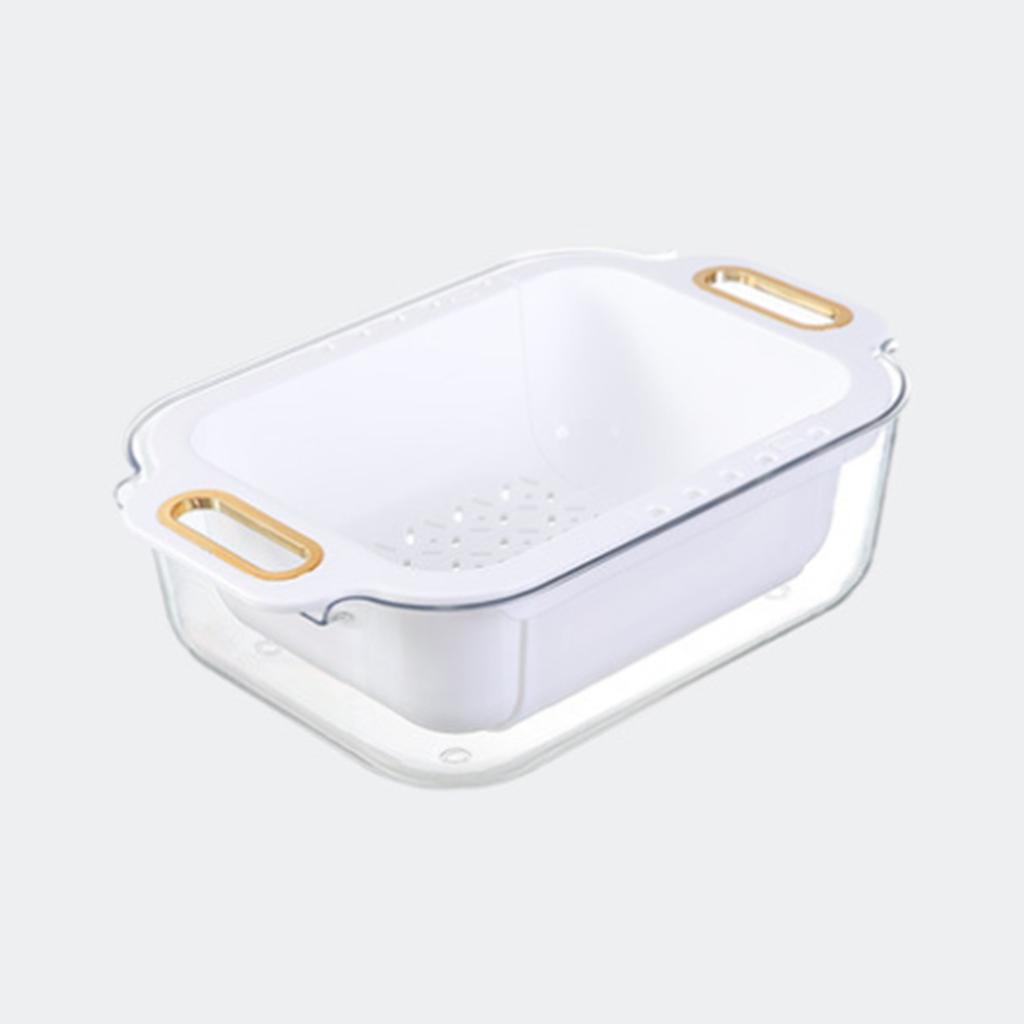 Extendable Over Sink Colander Double Layers Retractable Drainer Basket for Home Kitchen