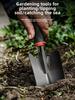 Metal Garden Trowel with Ergonomic Black Handle and Orange Trim - Perfect Tool for Planting Flowers and Vegetables