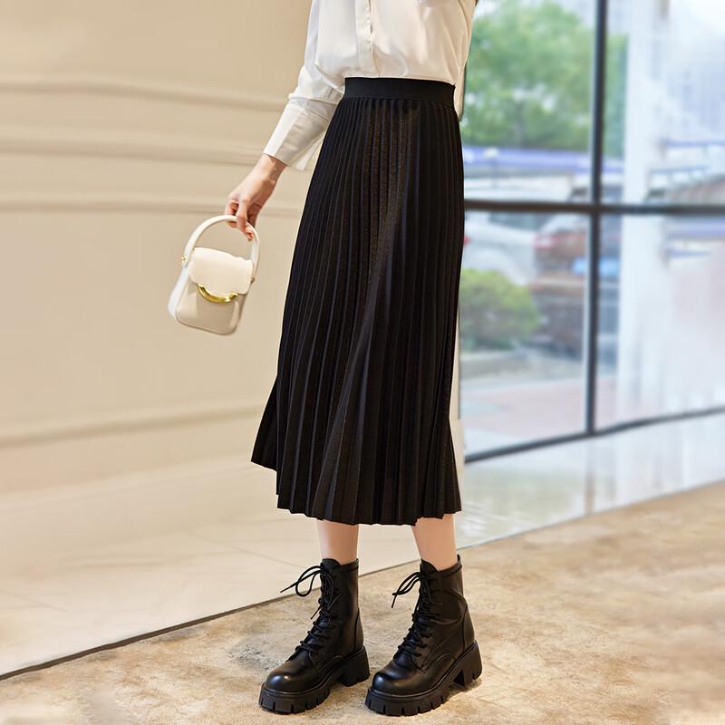 Women's Elegant Pleated Midi Skirt