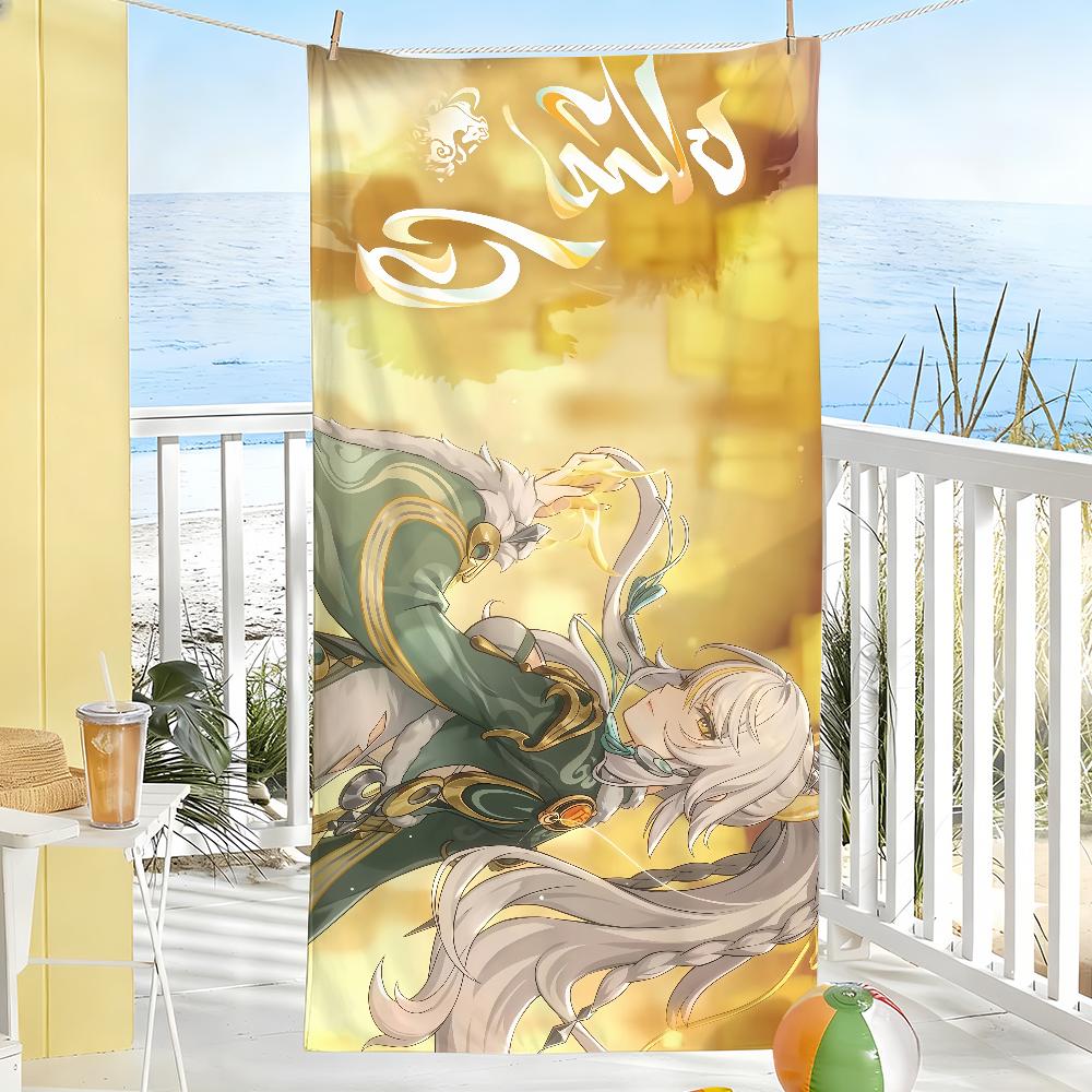 Game Wuthering Waves Zibai Towel Soft Pool Gift For Travel Gym Shower Camping Quick Dry Sports Large Beach Towels
