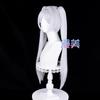 Anime Frieren Cosplay Wig 68cm Silver White Two Ponytails Heat Resistant Synthetic Hair + Wig Cap