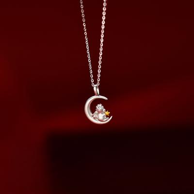 Cute Dragon Picking Star Beautiful Praying Clavicle Chain Birthday Gift