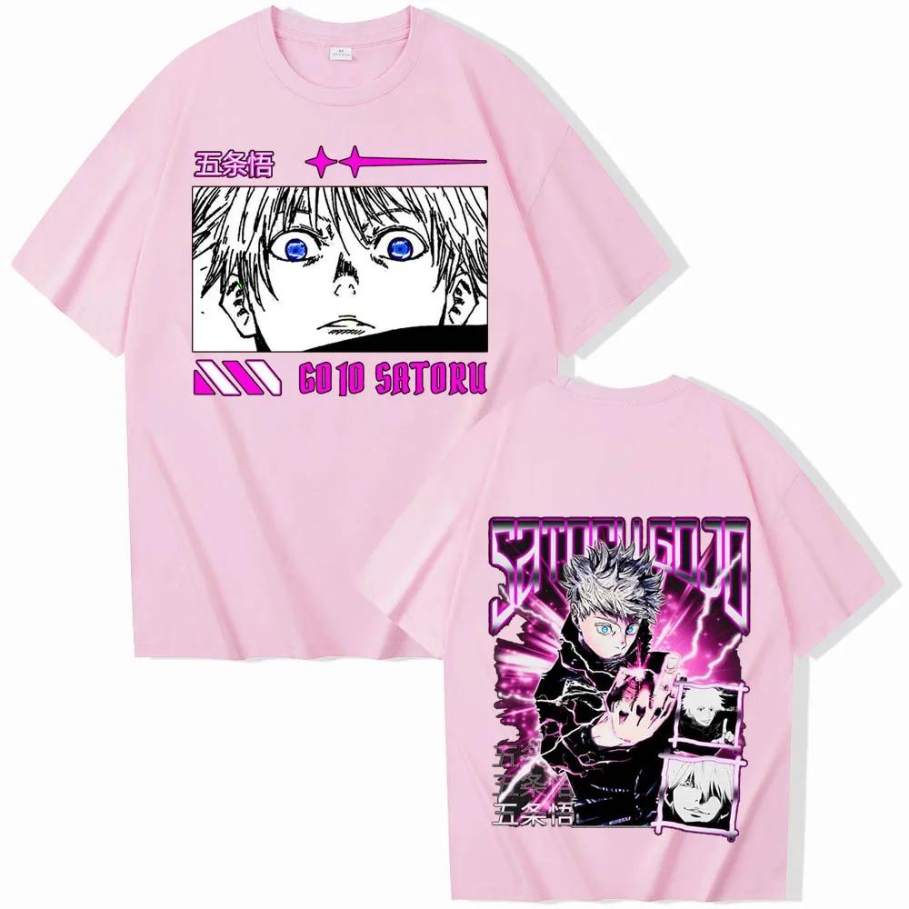 

Футболка мужская аниме Jujutsu Kaisen Satoru Gojo, летняя модная новая рубашка Harajuku с круглым вырезом и короткими рукавами из чистого хлопка, подарок фанату XL