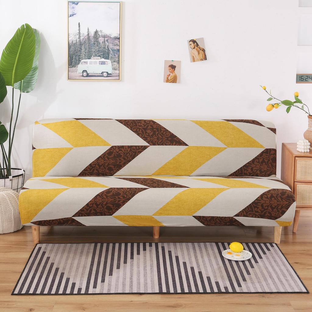 Universal Printed Sofa Cover for Armless Folding Sofas