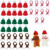 A84E-Mini Christmas Knit Hat And Scarf Kit-40 Pieces For Crafts, Tiny Santa Cap And Scarf Ornaments Included