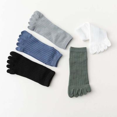 Meias finas masculinas absorventes de suor, meias de algodão masculinas com cinco dedos, meias divididas, meias esportivas