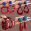 2025 New Retro Hong Kong Style Colorful Earrings: Luxury, High-End Studs, Exaggerated Fashion for Women