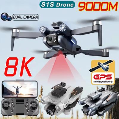 Νέο Μίνι Drone S1S HD ESC Διπλή Κάμερα Brushless Αποφυγή Εμποδίων Αεροφωτογραφία WIFI FPV Αναδιπλούμενο Τετρακόπτερο Ελικόπτερο Τηλεχειρισμού Παιχνίδι Δώρο
