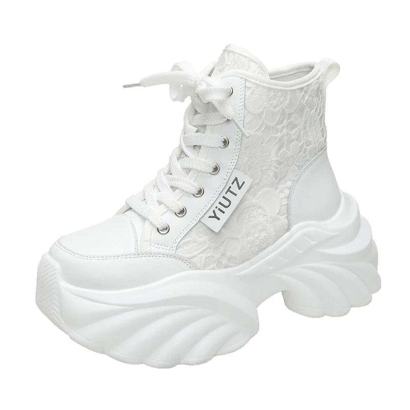 

Fashion Autumn Women s Sneakers New Breathable High Platform Shoes Woman Ladies Vulcanize Casual Chunky Sneakers Zapatillas Mujer 8.5CM 35 белый