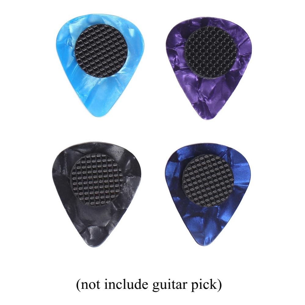 20PCS Non-sticky Black Rubber Grips for Guitar Picks Stop Dropping  Pick Pads Round Gasket Hand Holder 2mm Thickness