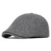 Mens Winter Warm Wool Blend Flat Cap with Ear Flaps Outdoor Hat