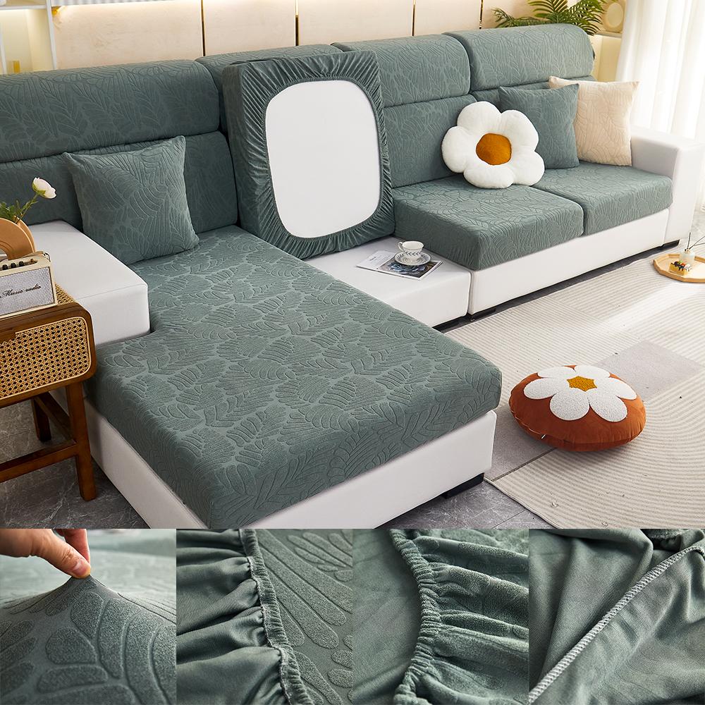 Čtyřsezónní model Jacquard Listy Jednobarevné Plné balení Protiskluzová pohovka Polštářek Barva Blokování Móda Jednoduchý Moderní Potah na pohovku