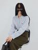 Shi Jian 100% Linen Striped Shirt with Embroidered Horse Design, Loose Fit, Spring Style.